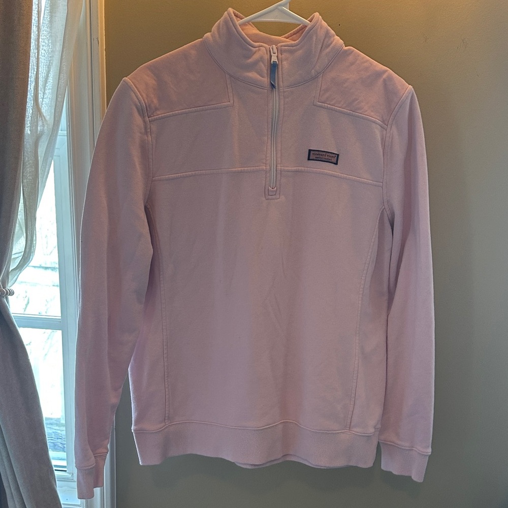 Vineyard Vines Light Pink Quarter-Zip Pullover Sweater